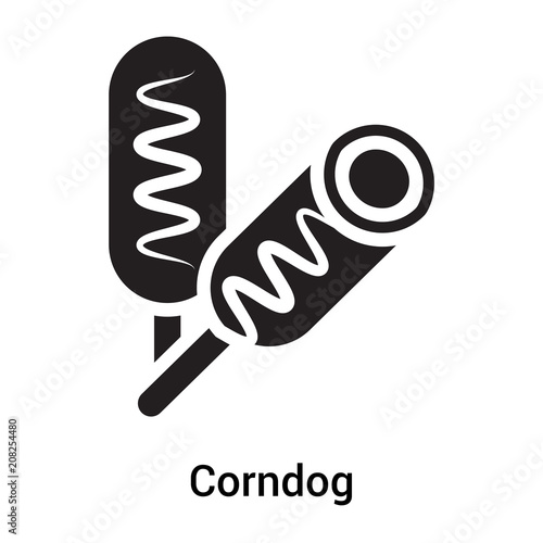 Corndog icon vector sign and symbol isolated on white background, Corndog logo concept