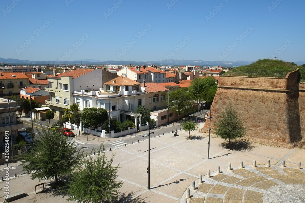 View of Perpignan city, France