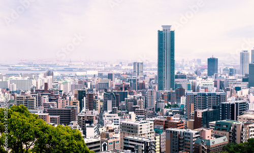 Kobe cityscape , Japan : View from Mt.Rokko