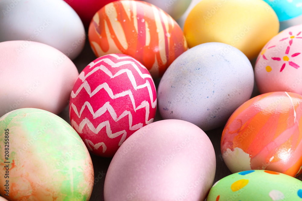 Colorful Easter eggs, closeup Colorful Easter eggs, closeup