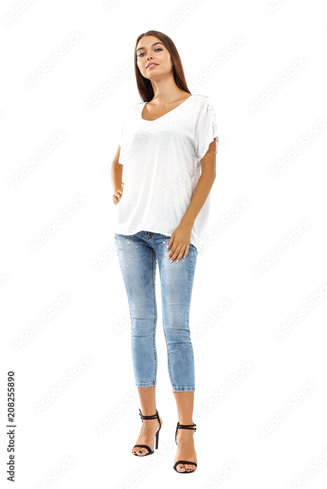 woman on white space woman on white space