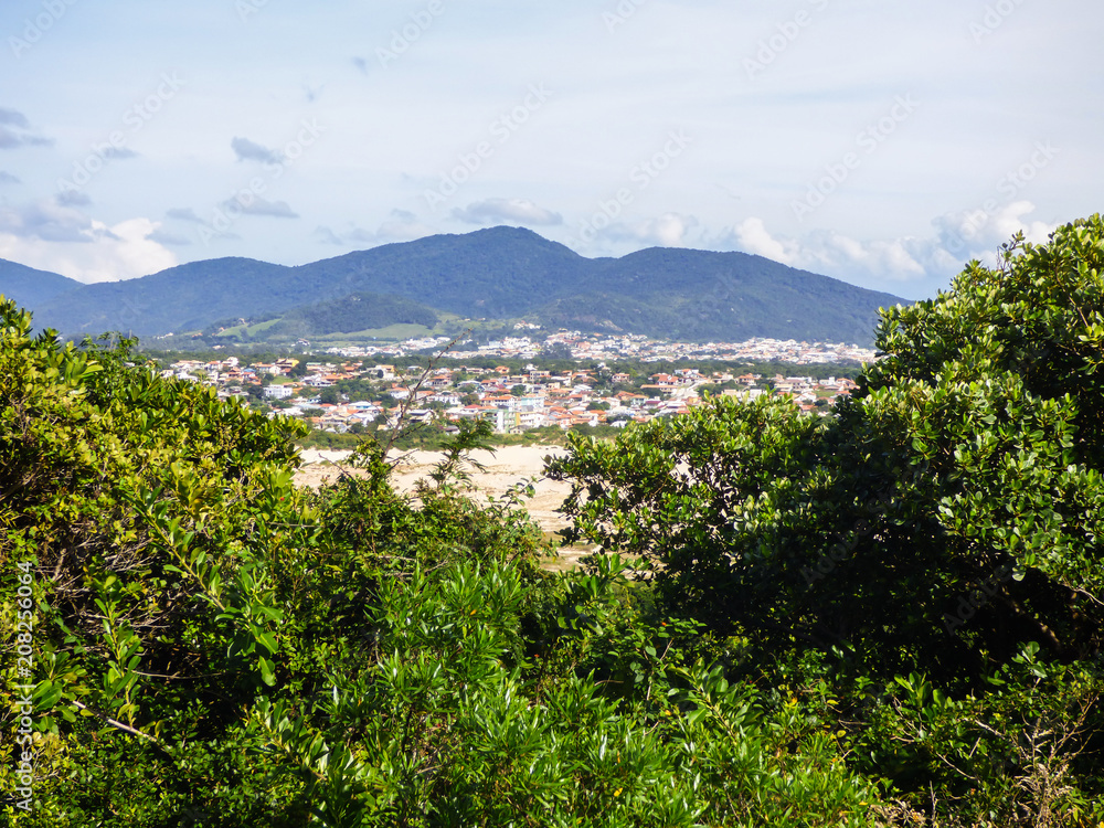 A view of the sand dunes and Santinho neighborhood from Morro dos Ingleses (Ingleses Hill) - Florianopolis, Brazil