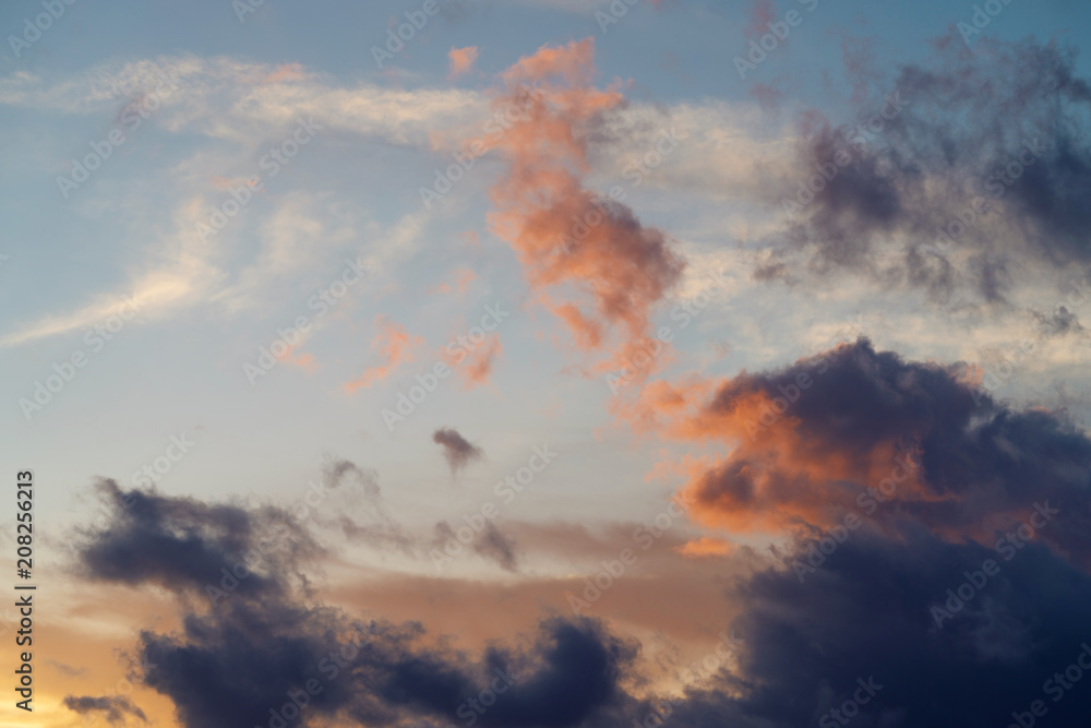 beautiful sky with clouds, red clouds painted sunset sun beautiful sky with clouds, red clouds painted sunset sun