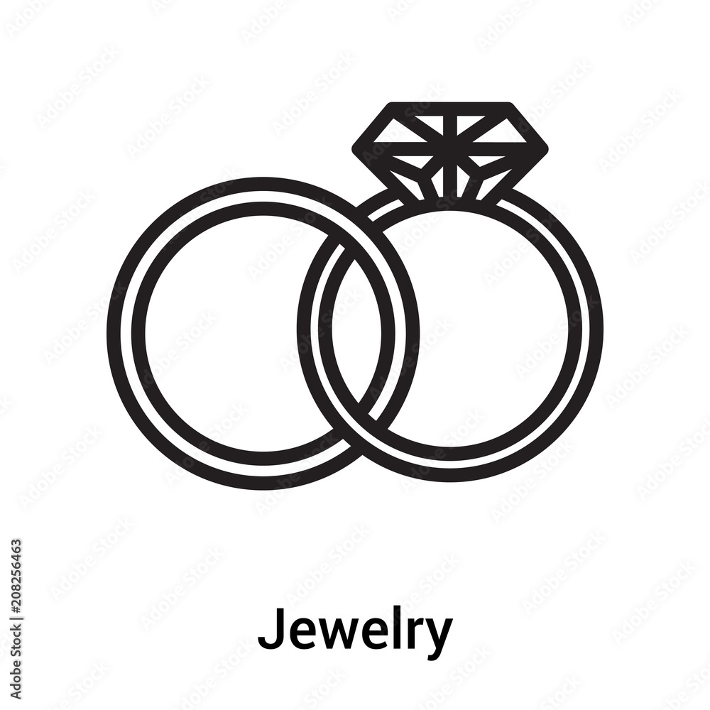 Jewelry icon vector sign and symbol isolated on white background, Jewelry  logo concept Stock Vector | Adobe Stock