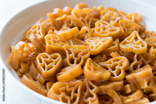 Heart Shaped Orange Pasta for Children