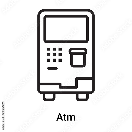 Atm icon vector sign and symbol isolated on white background, Atm logo concept