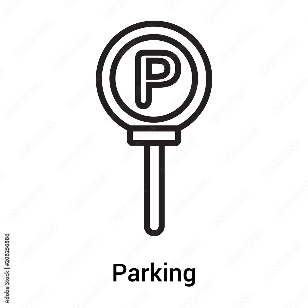 Parking icon vector sign and symbol isolated on white background, Parking logo concept Parking icon vector sign and symbol isolated on white background, Parking logo concept