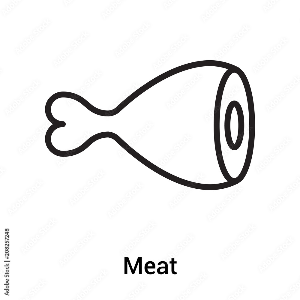 Obraz premium Meat icon vector sign and symbol isolated on white background, Meat logo concept