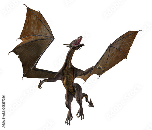 Dragon Soaring Upwards - fantasy illustration © Algol