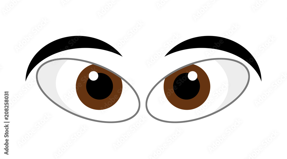 cartoon scene with eyes on white background - illustration for children cartoon scene with eyes on white background - illustration for children