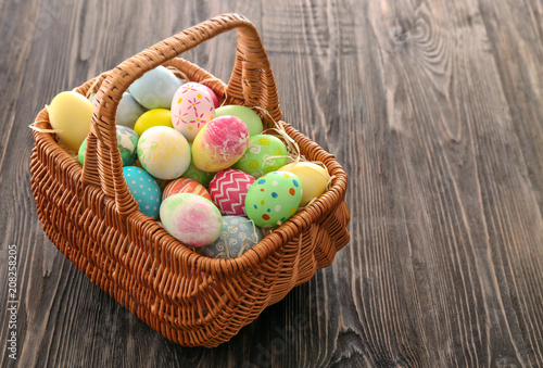 Easter basket with colorful...