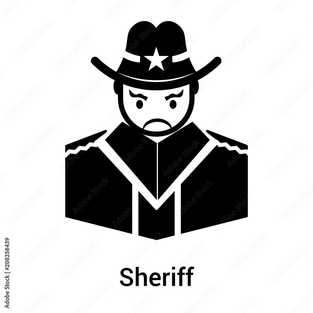 Sheriff icon vector sign and symbol isolated on white background, Sheriff logo concept Sheriff icon vector sign and symbol isolated on white background, Sheriff logo concept