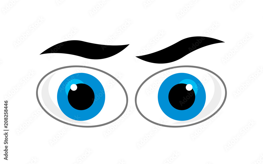 cartoon scene with eyes on white background - illustration for children cartoon scene with eyes on white background - illustration for children