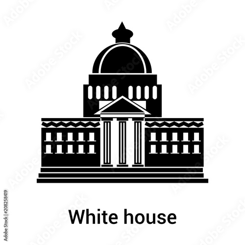 White house icon vector sign and symbol isolated on white background, White house logo concept