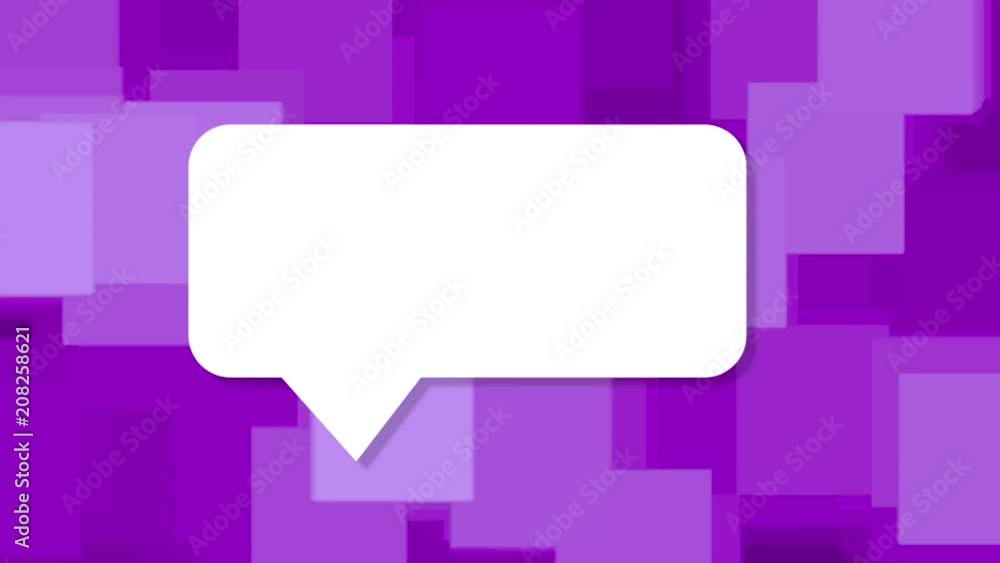 Empty speech balloon against animated pink square motion background Empty speech balloon against animated pink square motion background