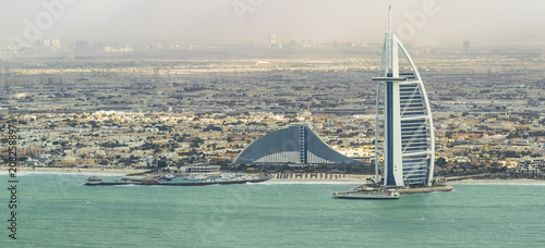 Photography DUBAI - NOVEMBER 2016: Luxury beach of Dubai and Burj Al Arab
