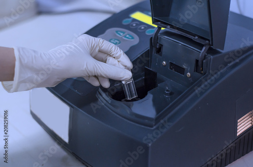 Determination of bacterial growth by the optical density using spectrophotometer