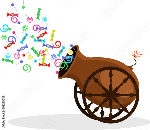 circus cannon shoots candy