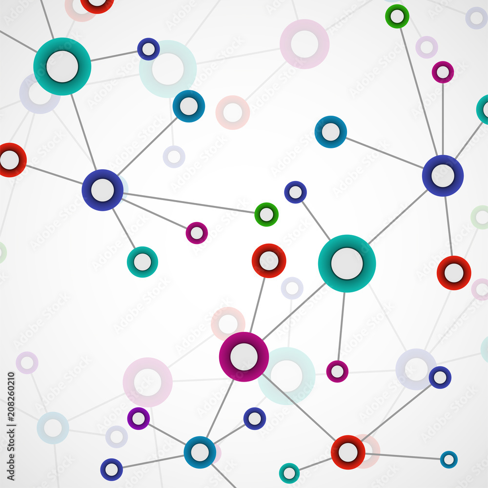 Abstract molecule background, colorful connected structure. Dna, atom, neurons. Vector Abstract molecule background, colorful connected structure. Dna, atom, neurons. Vector