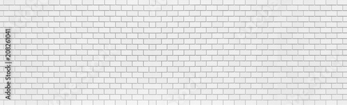 Panorama of White brick wall seamless background
