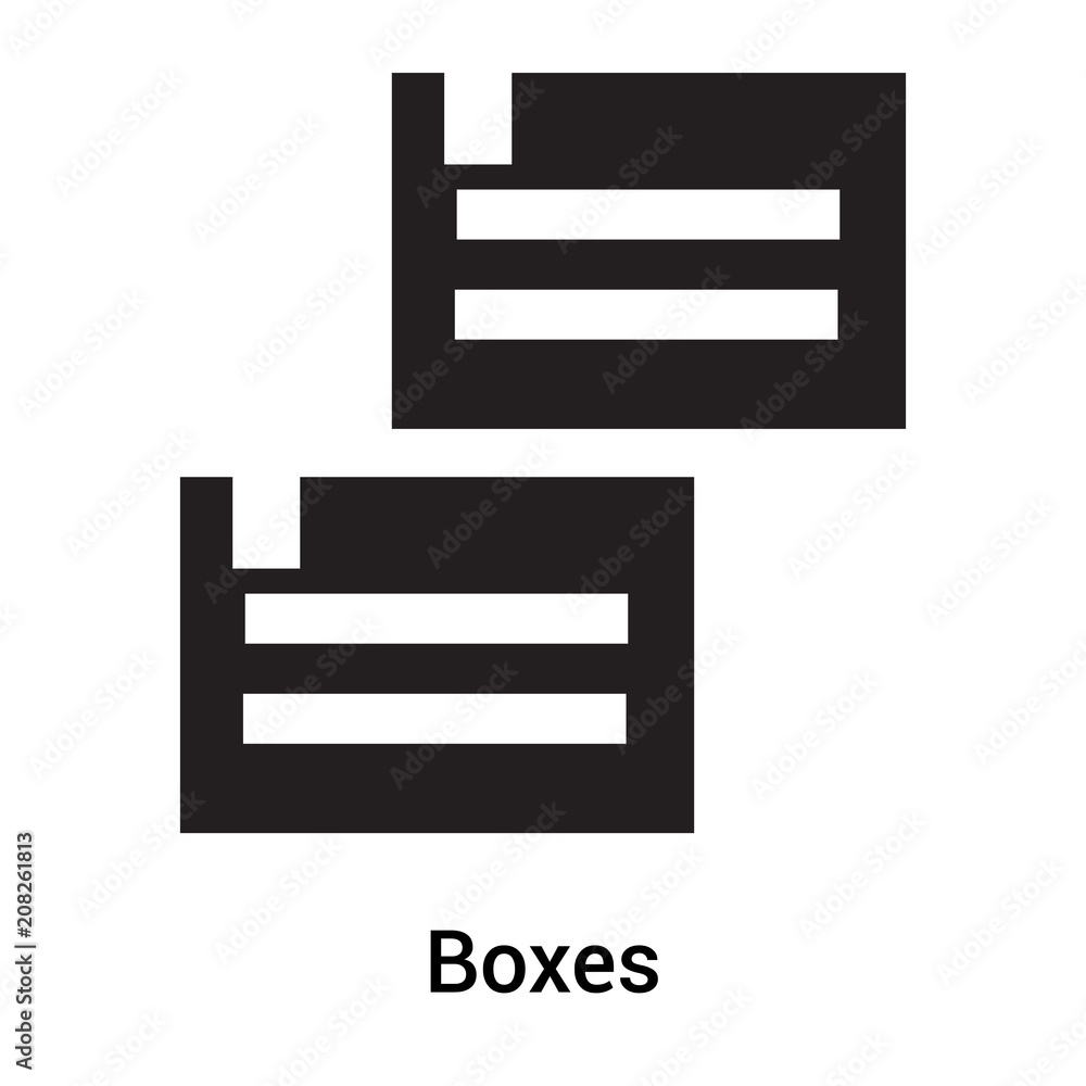 Boxes icon vector sign and symbol isolated on white background, Boxes logo concept Boxes icon vector sign and symbol isolated on white background, Boxes logo concept