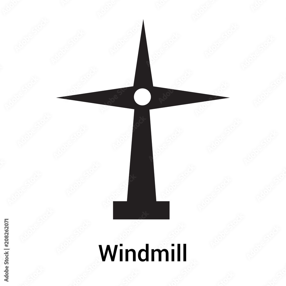 Windmill icon vector sign and symbol isolated on white background, Windmill logo concept Windmill icon vector sign and symbol isolated on white background, Windmill logo concept