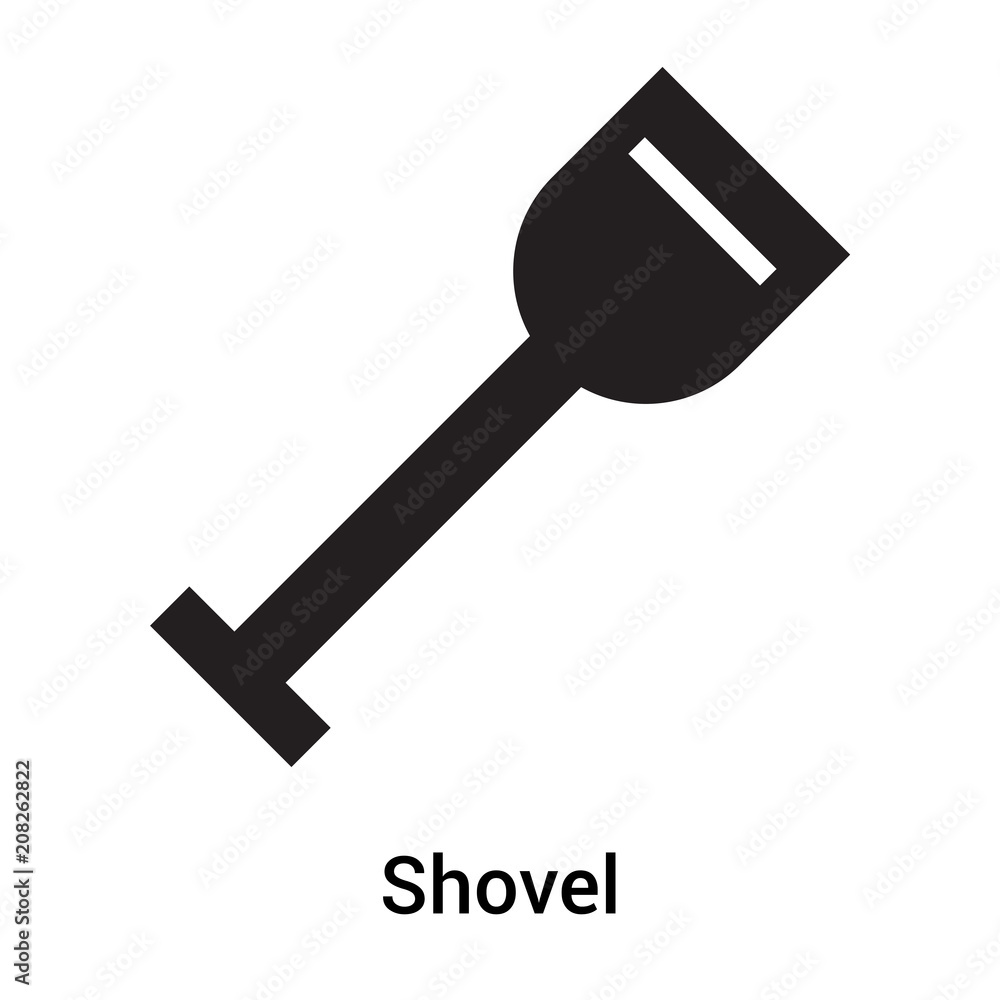 Shovel icon vector sign and symbol isolated on white background, Shovel logo concept Shovel icon vector sign and symbol isolated on white background, Shovel logo concept