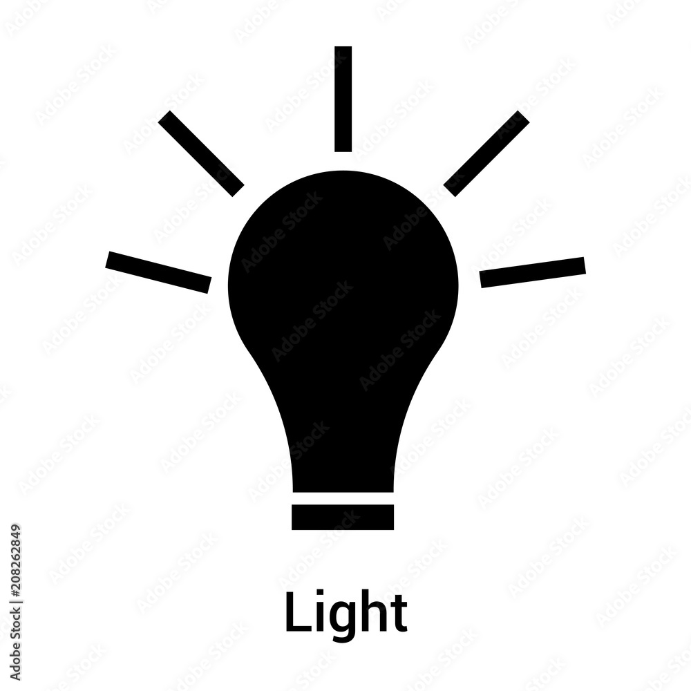 Light icon vector sign and symbol isolated on white background, Light logo concept Light icon vector sign and symbol isolated on white background, Light logo concept