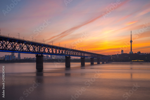 wuhan yangtze river bridge at hubei province, China, it is the first yangtze river bridge. © AS_SleepingPanda
