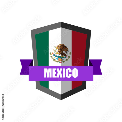 Set of Football Badge vector Designed illustration. Soccer tournament 2018 Group F with Word Mexico.
