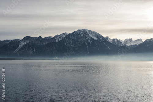 Alps above the lake.