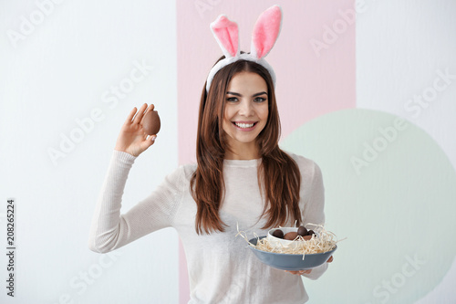 Beautiful young woman with ...