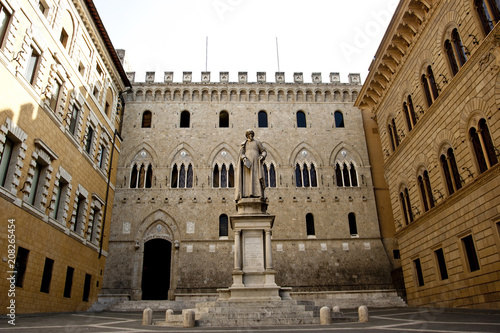Statue of Sallustio Bandini at Piazza Salimbeni in Siena, Italy