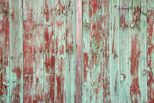 turquoise old wood plank background © juliedeshaies