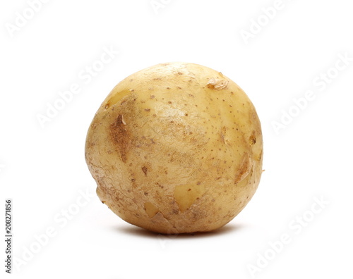 Young organic potatoes isolated on white background