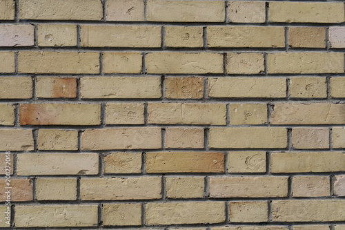 Mur de briques jaunes. détail