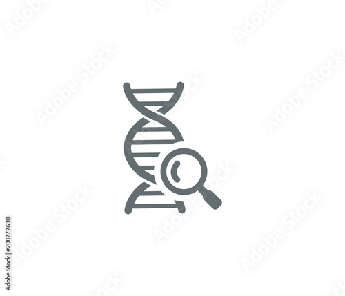 Human DNA research icon, biology sign 