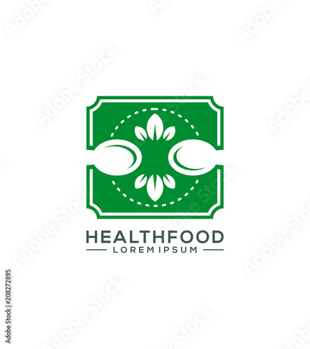 health food logo template vector illustartion