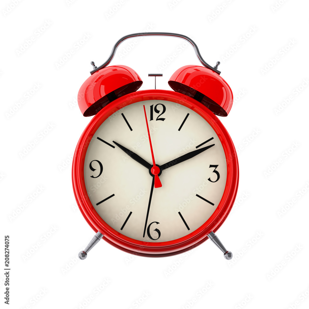 Red alarm clock. 3D render Red alarm clock. 3D render