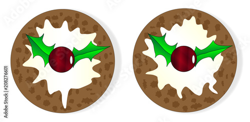 A Pair Of Plum Puddings With Cream