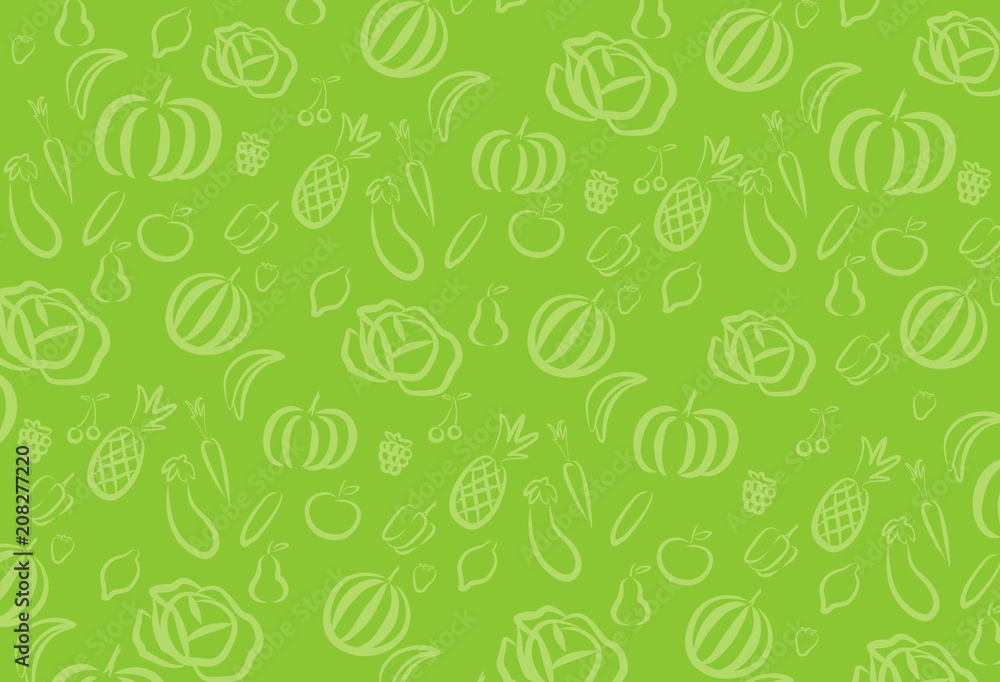 Vegetables and fruit seamless pattern Vegetables and fruit seamless pattern