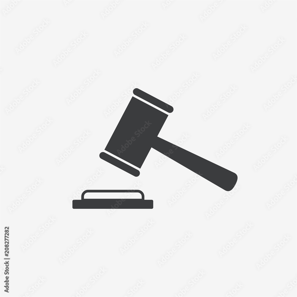 Law Judge Gavel Vector Icon Law Judge Gavel Vector Icon