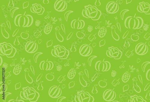 Vegetables and fruit seamless pattern