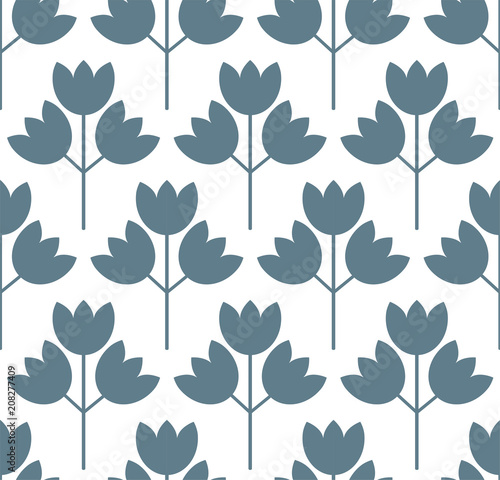 Floral pattern for surface design in traditional folk style. Hygge flowers