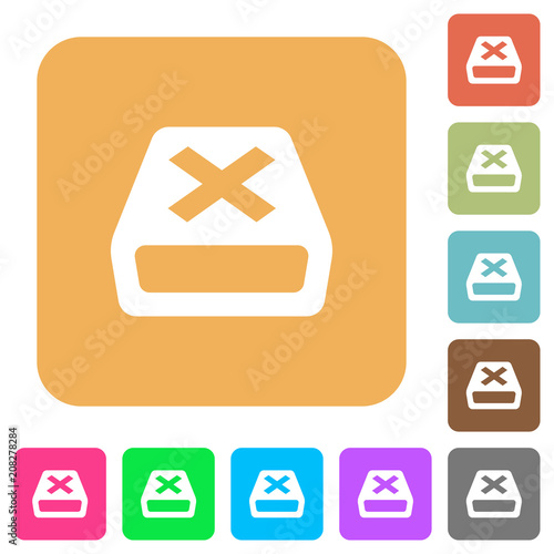 Uninstall rounded square flat icons