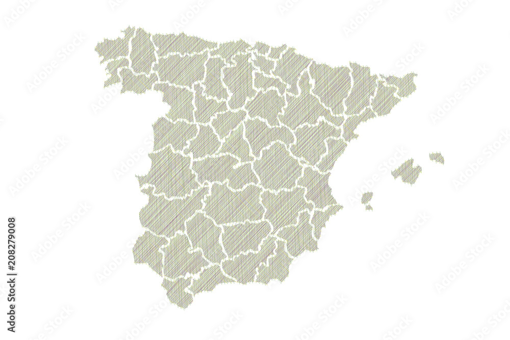Obraz premium Mapa verde de España.