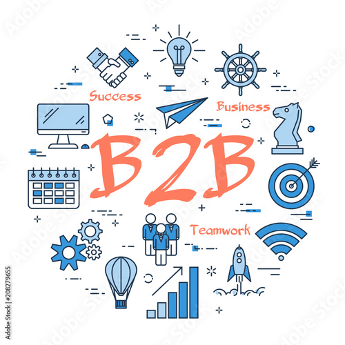 Blue concept of B2B