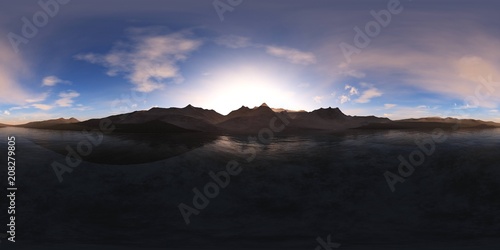 HDRI, equidistant projection, Spherical panorama., Environment map 3D rendering 