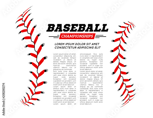 Baseball ball text frame on white background.