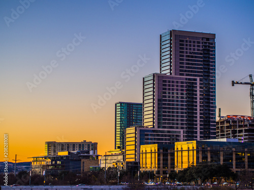 Skyscrapers Glowing at Sunset © Cameron